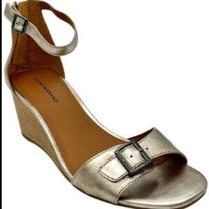 Lucky Brand Platinum Jodella Wedge Sandals Size 7